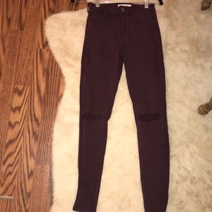 Maroon Bullhead high waist skinny jeans- pac sun